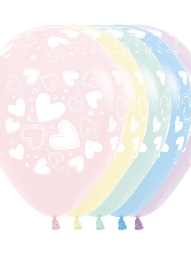 Globo R12 Corazón pastel