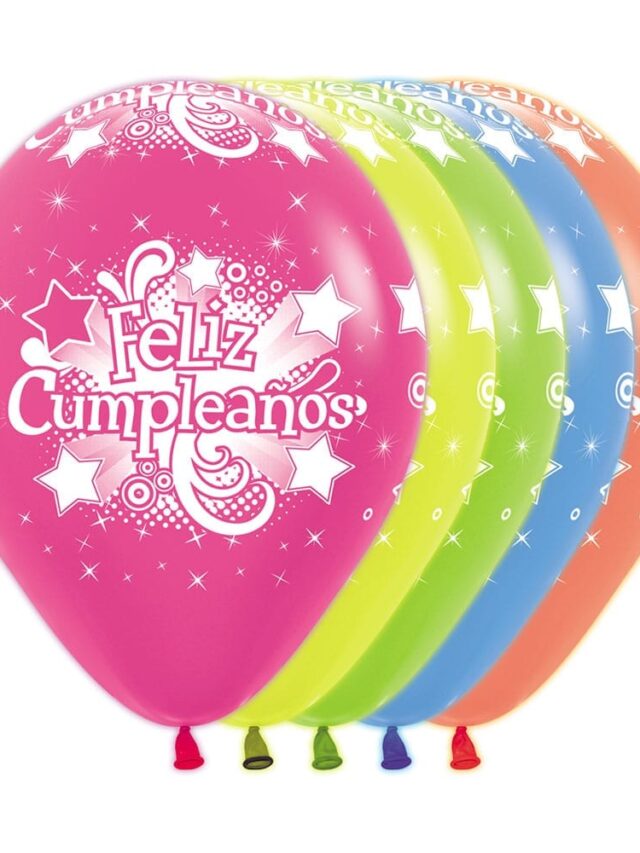 Globo Feliz Cumpleaños Neon Infinity