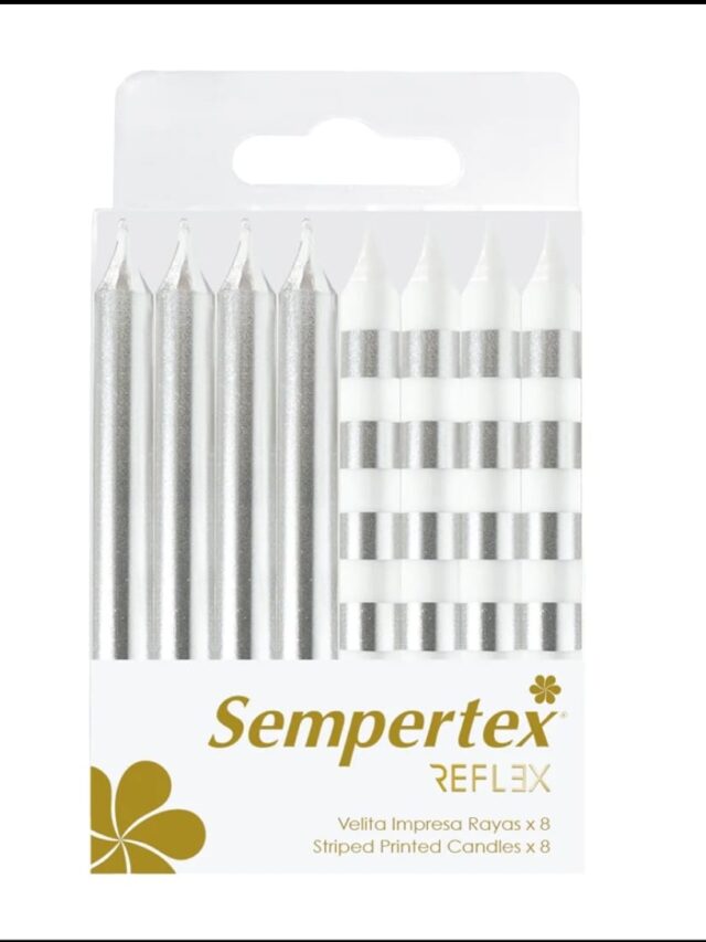 Velita Impresa Rayas Blanco-Plata