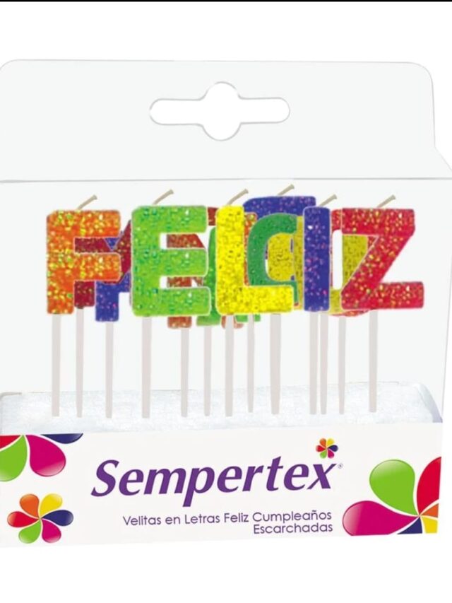Velita Letras "Feliz Cumpleaños" Escarchada