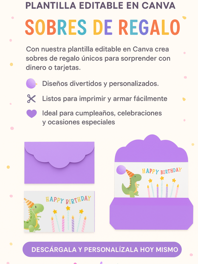 Plantilla Sobre de Regalo Dinero
