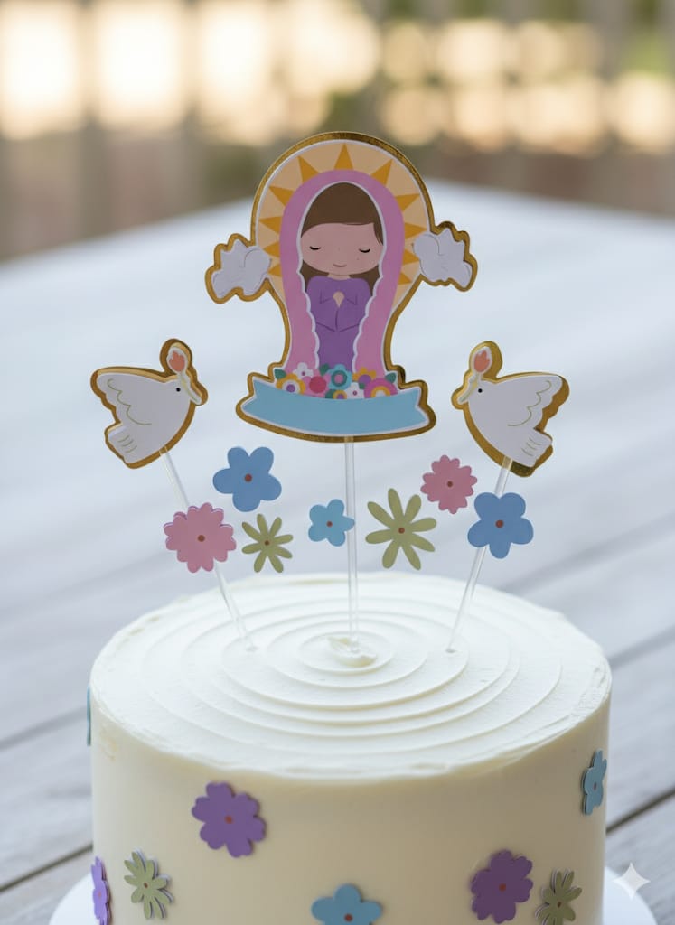 topper para pastel de la virgen en cali