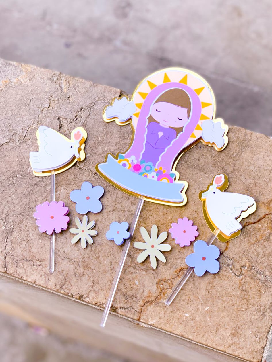topper para pastel de la virgen en cali