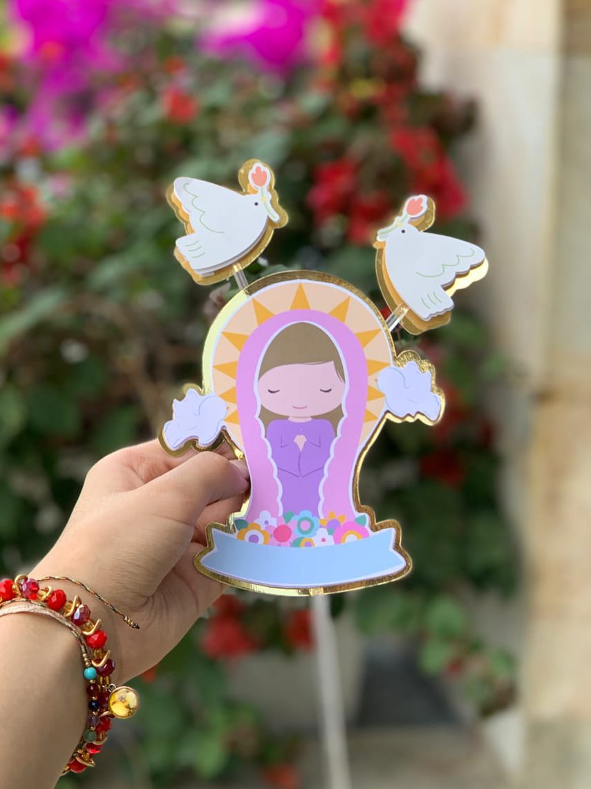 Topper para pastel: Virgen María - Imagen 3