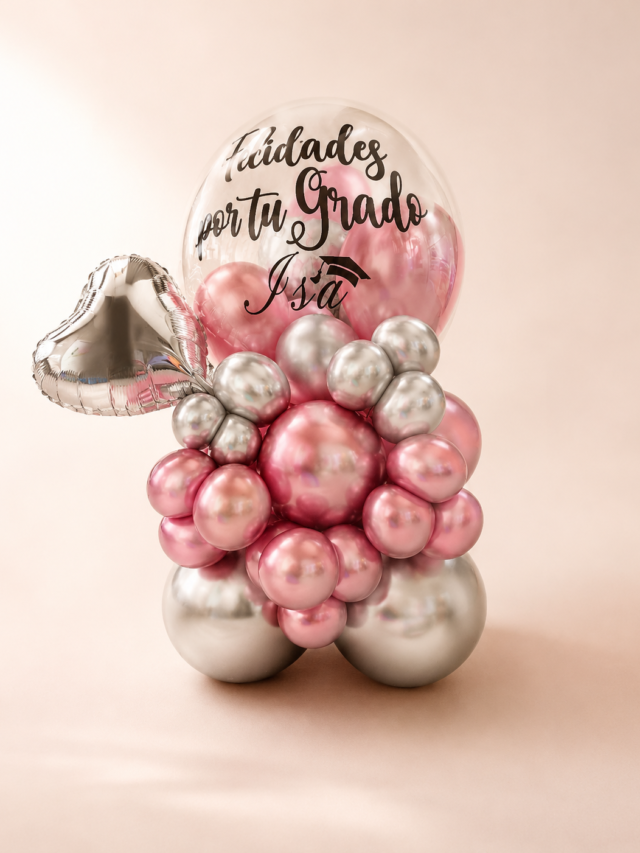 Bouquete Globo Burbuja y corazón