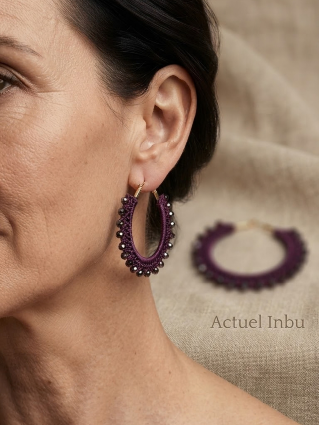 Aretes púrpura