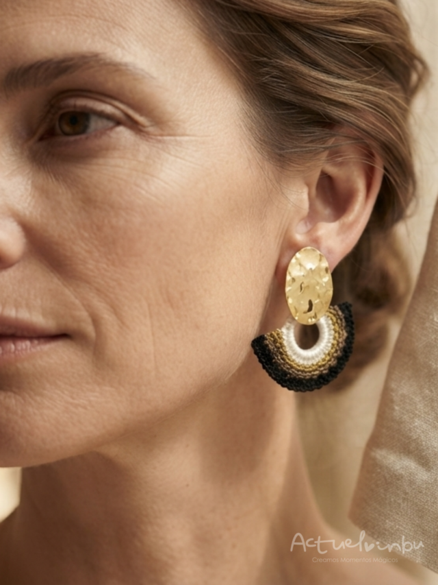Aretes atardecer dorado